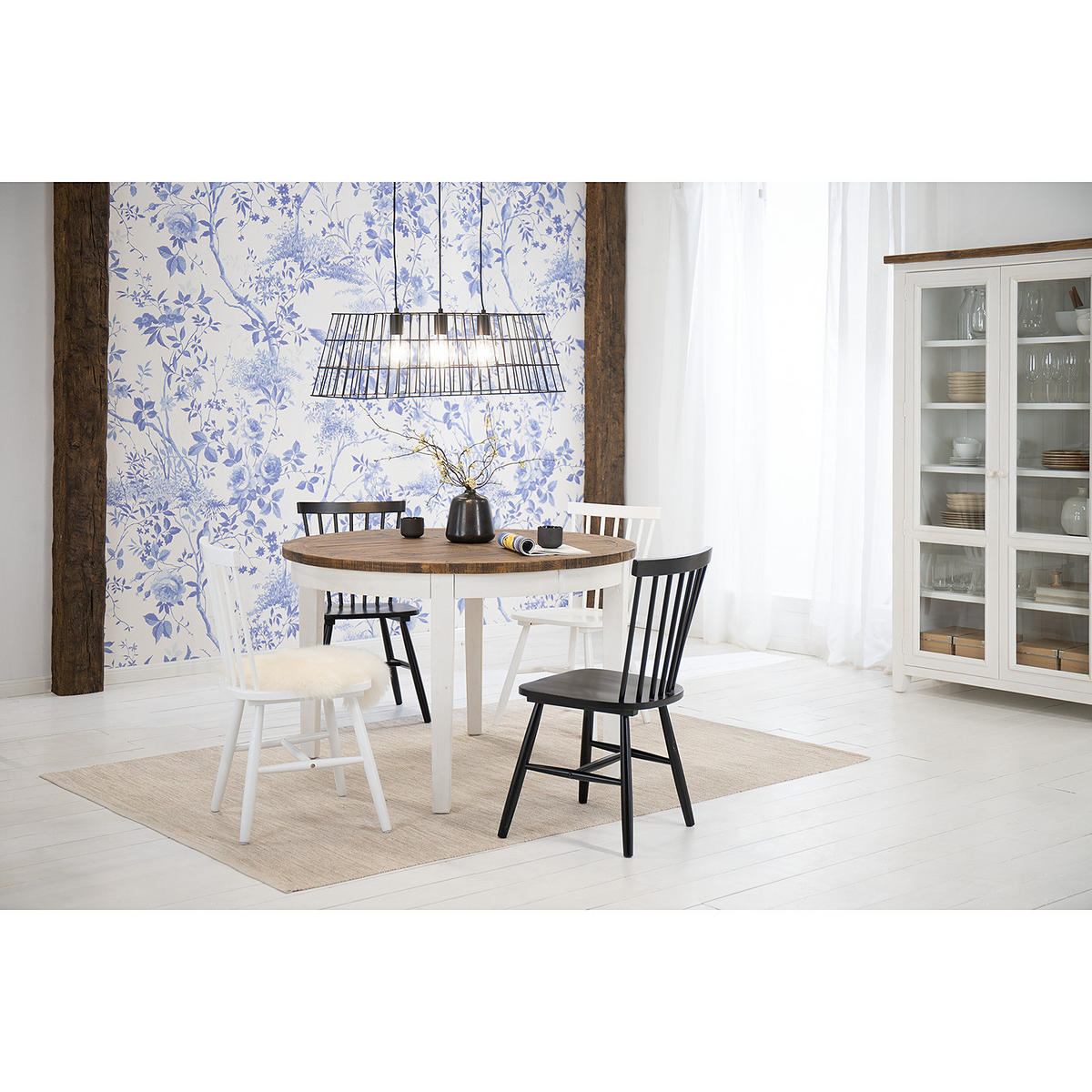 ESSTISCH mit Ausziehfunktion - recycelter Kiefer massiv - Kieferfarben, Holz (120/120/79cm) - home24