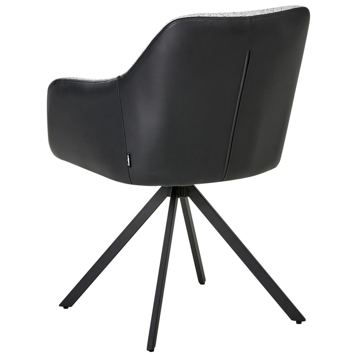 ESSZIMMERSTUHL 2er-Set Schwarz Lithia - Schwarz/Weiß, Textil (58/86/63cm) - Beliani