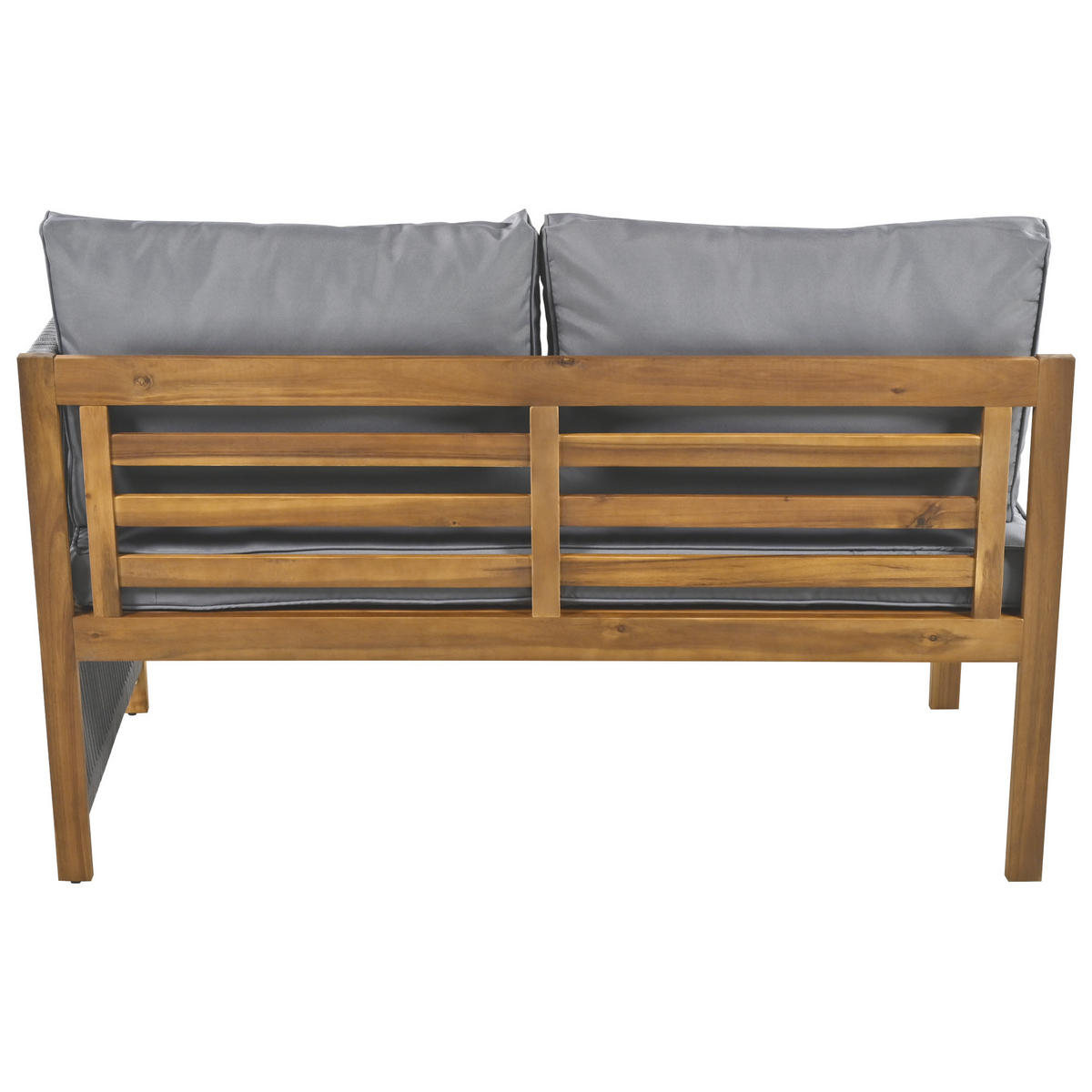 GARTENSET 187x187x71cm grau aus Akazie und Seil, waschbar - Grau, Textil - Modfu