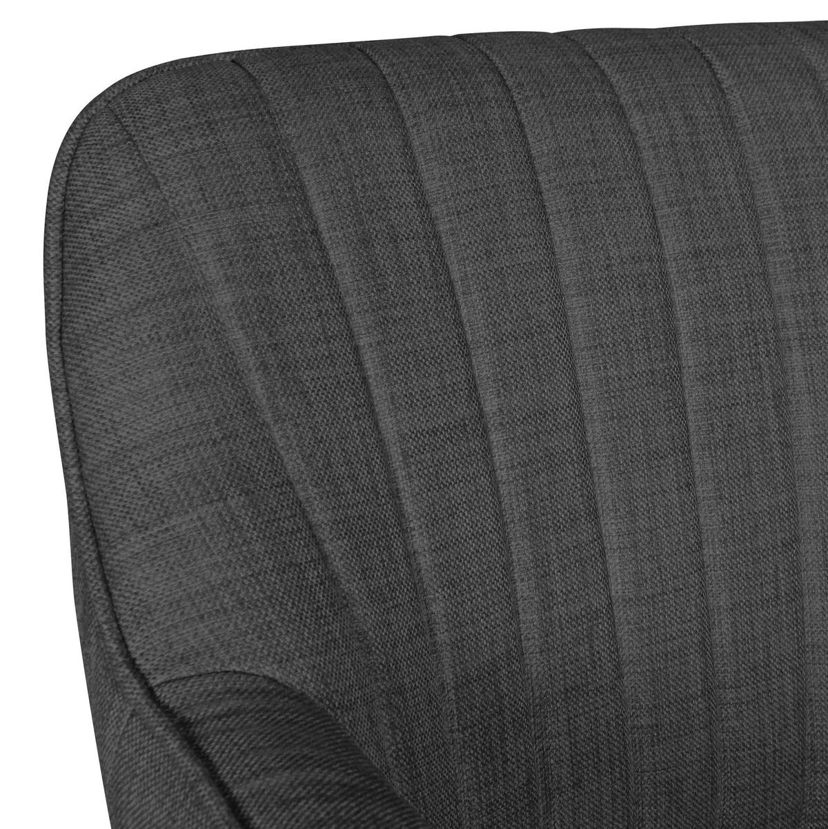 DREHSTUHL Anthrazit Stoff mit Armlehnen in Schalenform MARIA - Schwarz/Grau, Kunststoff/Textil (65/90/65cm) - KADIMA DESIGN