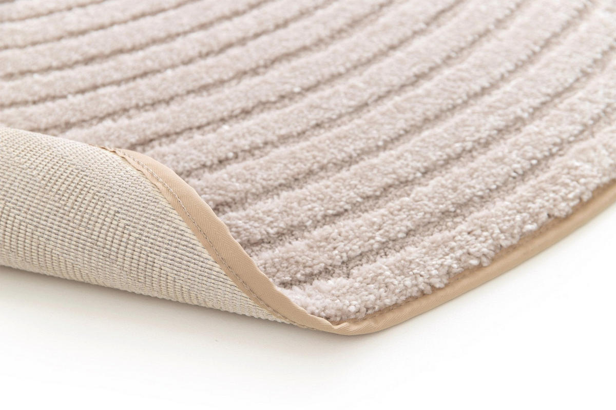 TEPPICH rund Design Relief-Effekt beige - Beige, Textil (160/160cm) - AFK Living