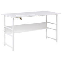 KRESLICÍ STŮL s sklopnou deskou stolu Bílý 140/60 cm Oran - bílá, kompozitní dřevo (60/140/76cm) - Beliani