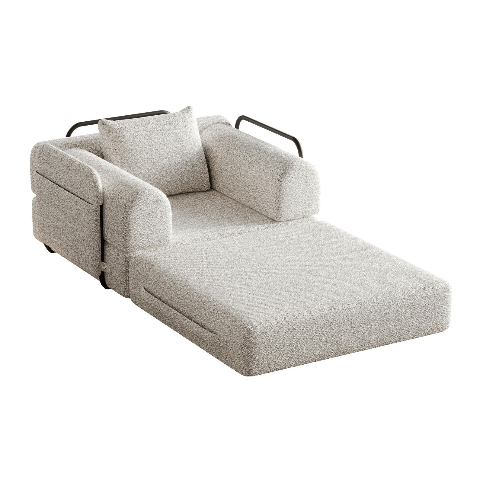 SCHLAFSOFA 2 in 1, Sofa mit Bettfunktion, Stauraum Chenille,Khaki - Braun, Textil (94/69/91cm) - PARAFTA HOME