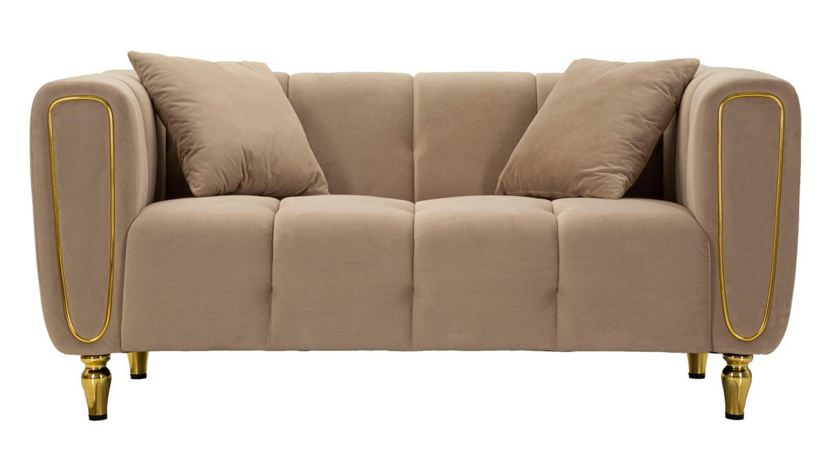 2-SITZER Sofa Samt Alma - Grau - Grau, Textil (81/71/155cm) - Pasmara