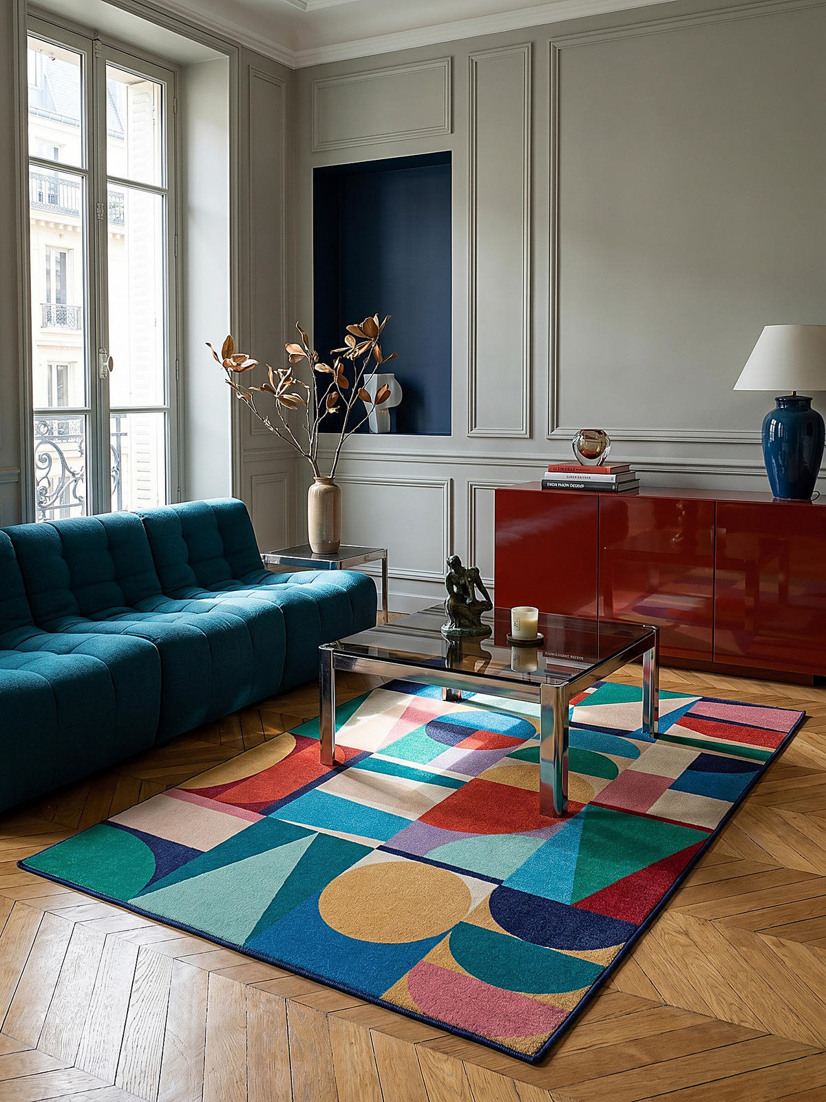WOLLTEPPICH DAHLIA, geometrisch, aus Wolle, Bunt, 200 x 300 cm - Multicolor, Textil (300/200cm) - KADIMA DESIGN
