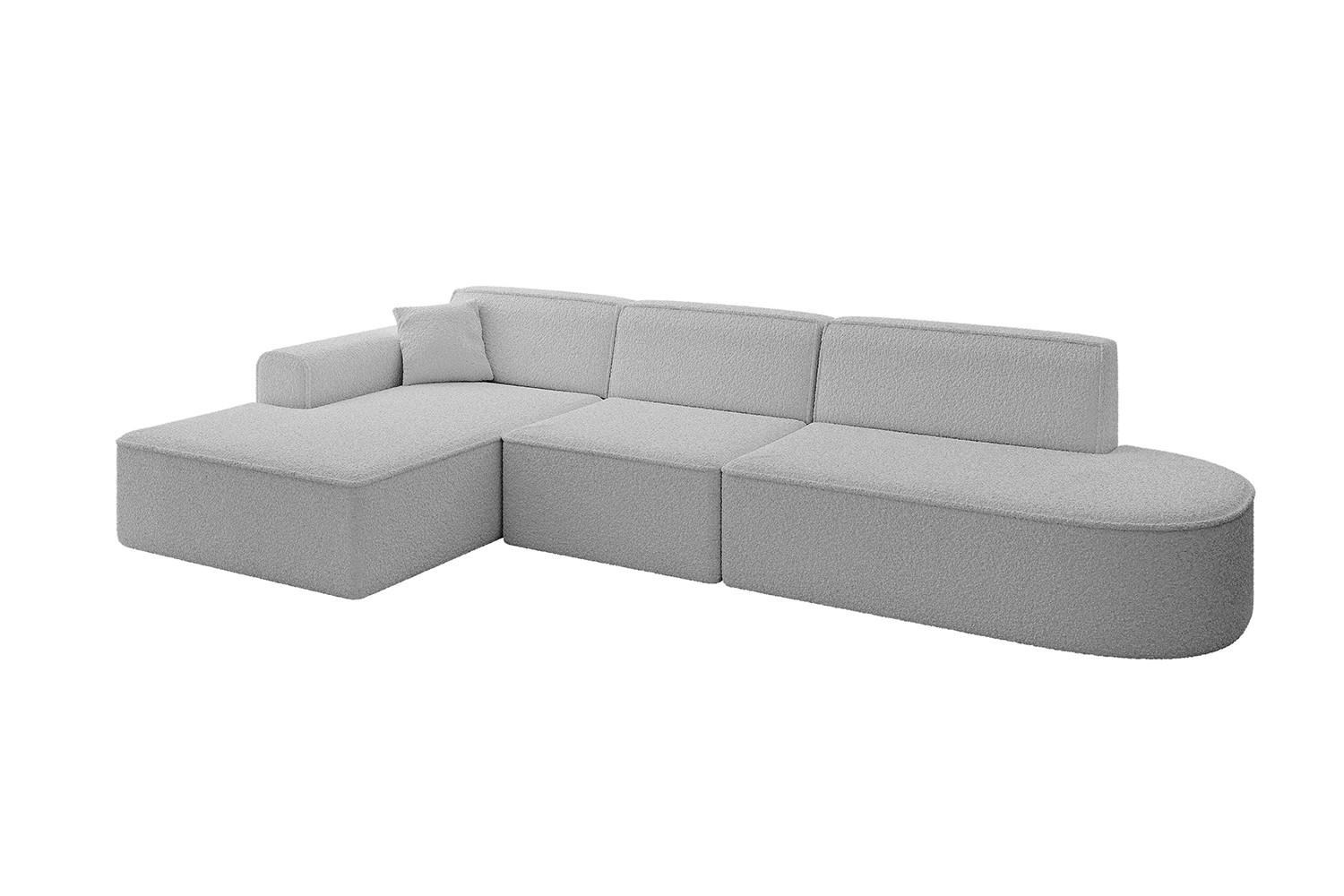 ECKSOFA Ottomane Links IREA-L2-v3 - 327x165x77 cm Hellgrau - Hellgrau, Holzwerkstoff/Textil (327/165cm) - ALTDECOR