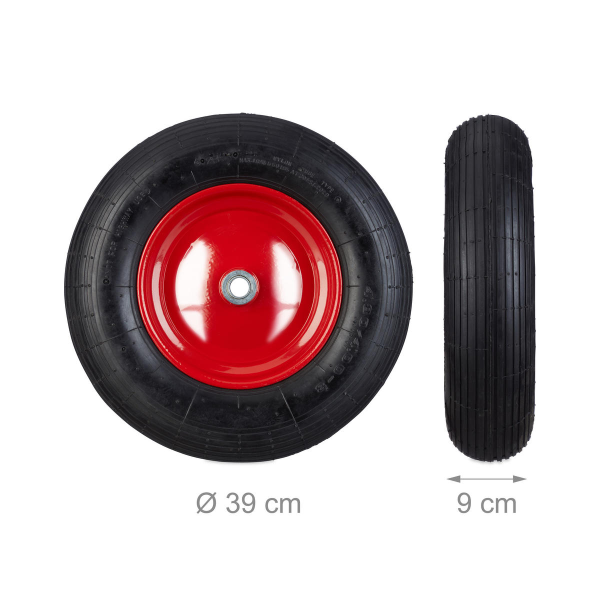 SCHUBKARRENRAD - Multicolor, Kunststoff/Metall (39/39/9cm) - Relaxdays