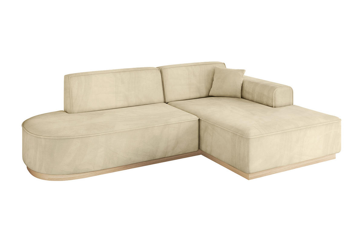 ECKSOFA Ottomane Rechts IREA-L1 - 232x165x80 cm Beige - Taupe, Holzwerkstoff/Textil (232/165cm) - ALTDECOR