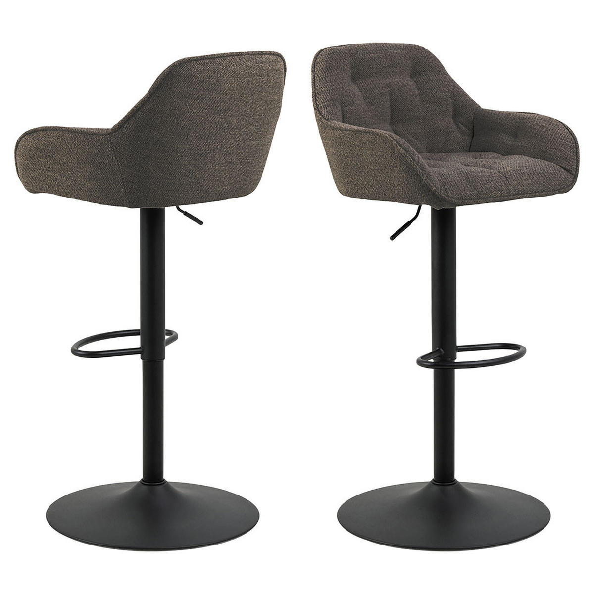 BARHOCKER, Brooke, Stühle Grau, Stoff, 52 x 52 x 109 cm - Grau, Textil/Metall (52/109/52cm) - ebuy24