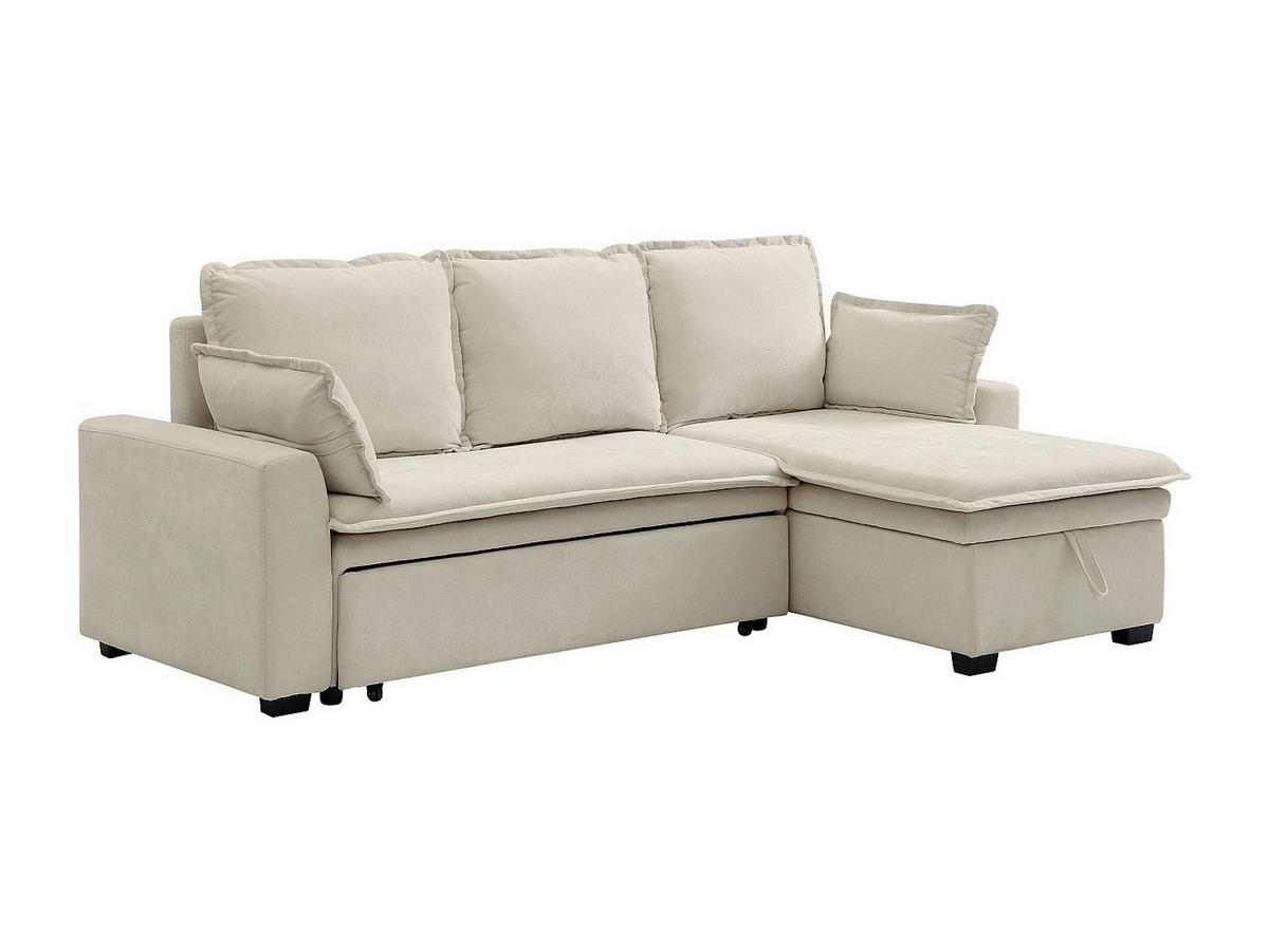 SCHLAFSOFA - 4 Personen - Stoff - Gebrochenes Weiß - - Weiß, Textil (233/89/148cm) - Vente-Unique