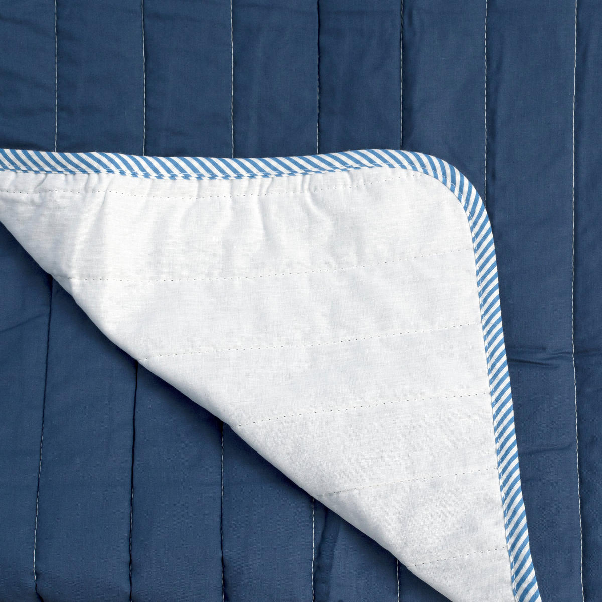 TAGESDECKE dash 180x260 cm (bett 80/90/105) dunkelblau - Dunkelblau, Textil (180/260cm) - Happy Friday