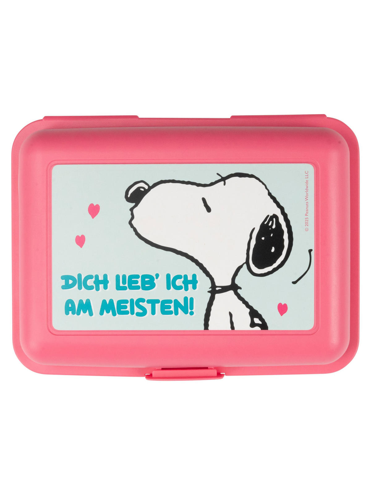 BROTDOSE The Peanuts Snoopy Dich lieb ich am meisten! Rosa 17,5 x 12,8 x 6,9 cm - Rosa, Kunststoff (17.5/6.9/12.8cm) - United Labels