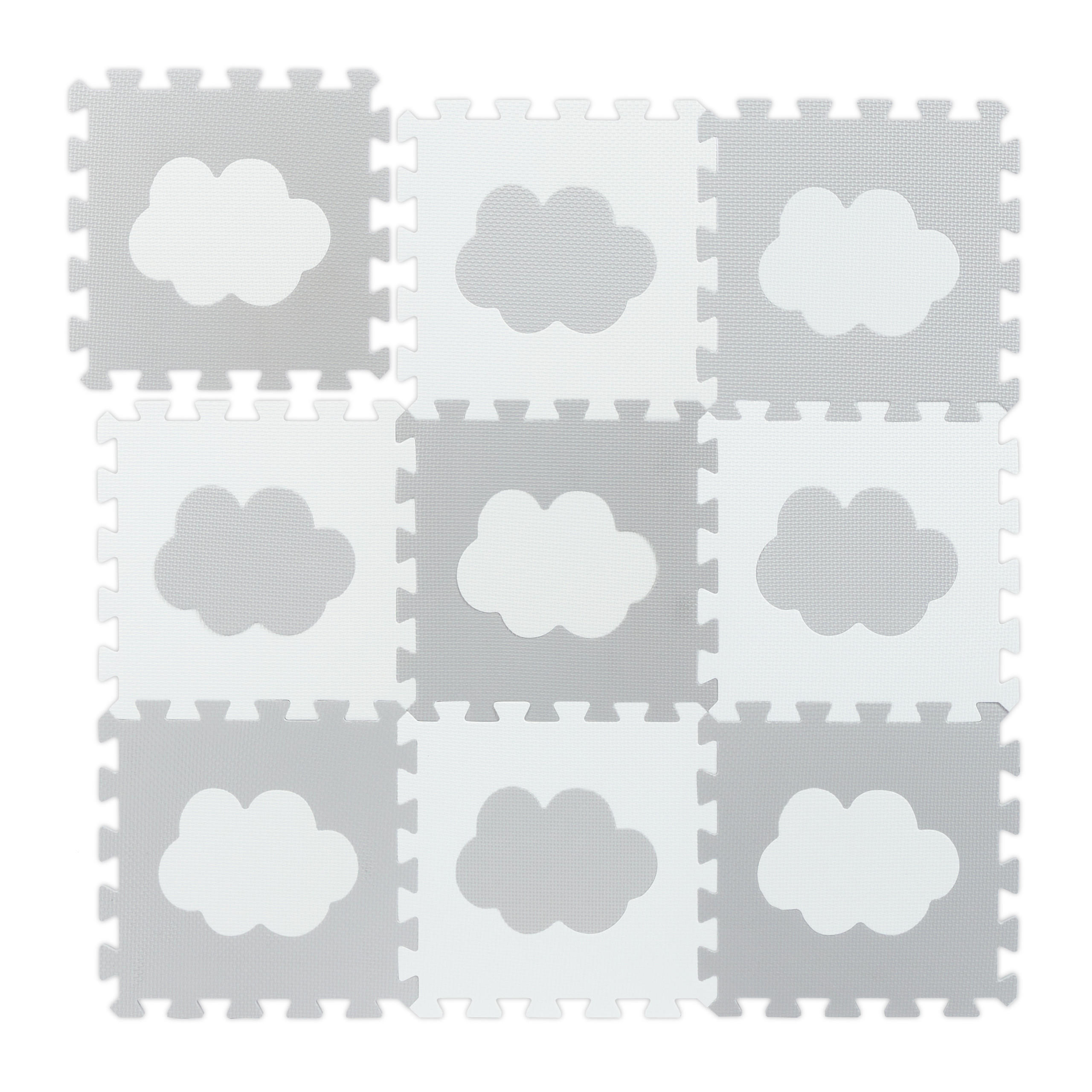 PUZZLEMATTE - Weiß/Grau, Kunststoff (31.5/31.5cm) - Relaxdays