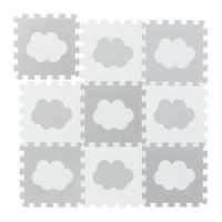 PUZZLEMATTE - Weiß/Grau, Kunststoff (31.5/31.5cm) - Relaxdays