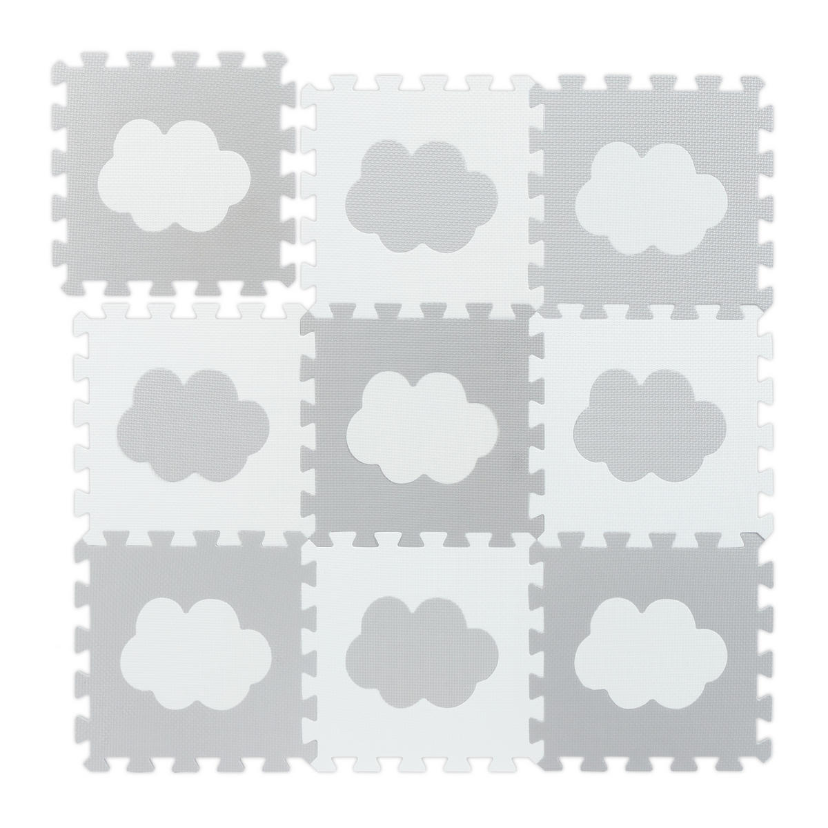 PUZZLEMATTE - Weiß/Grau, Kunststoff (31.5/31.5cm) - Relaxdays