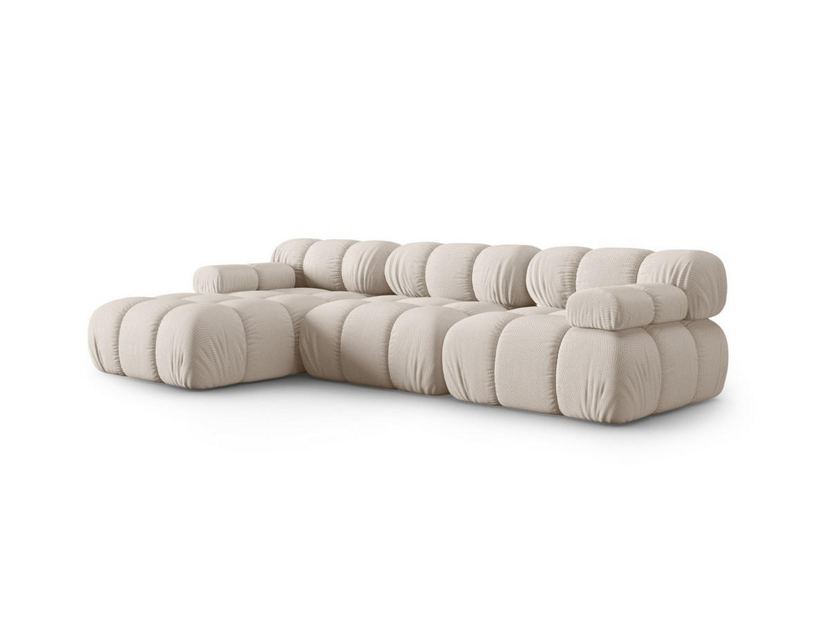 ECKSOFA modular links Bellis aus 3D-Stoff leichtes beige 4 Sitzplätze - Creme, Textil (155/282cm) - Micadoni