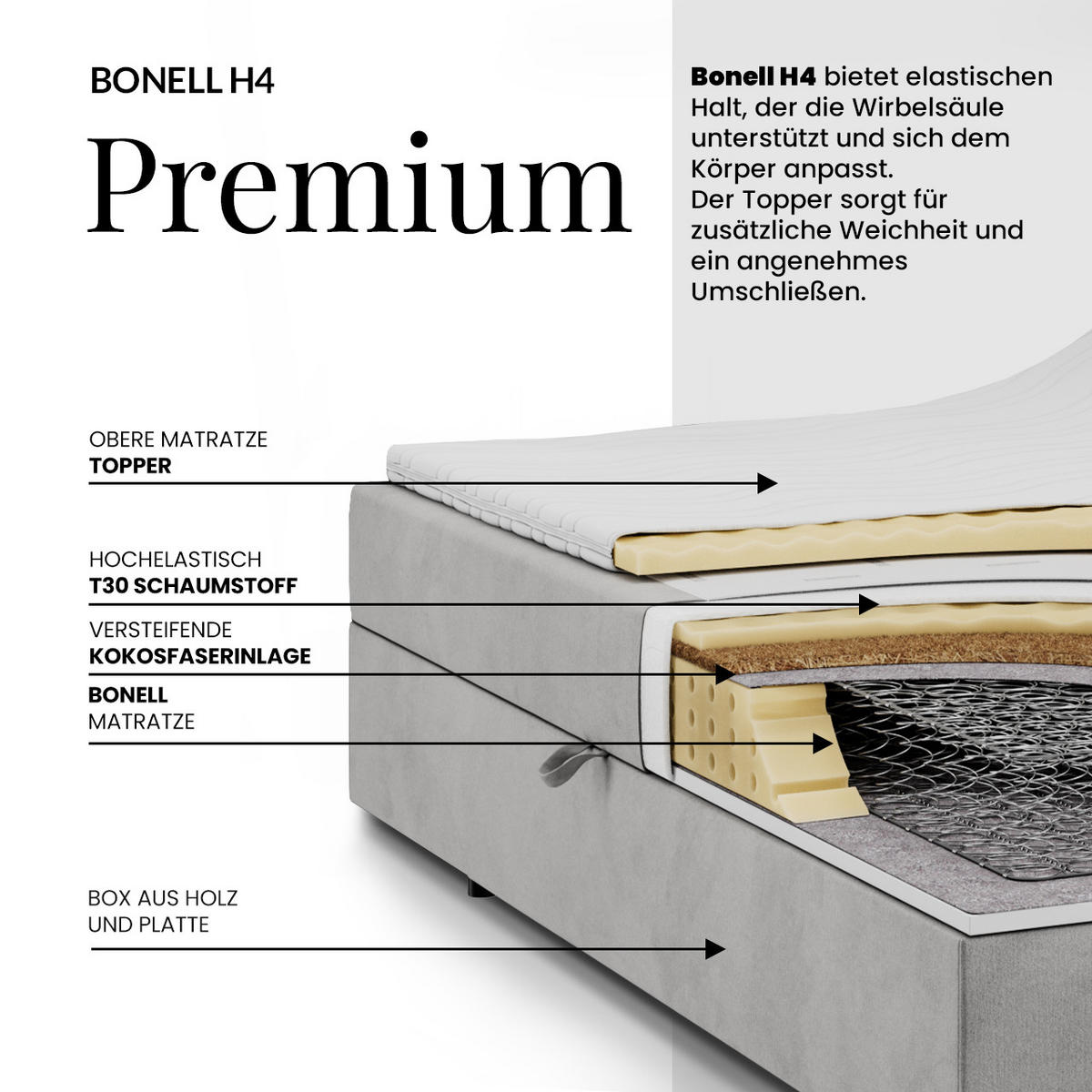 BOXBETT AVERTA 160/200 - Braun Velvet - H4 - Braun, Textil (160/200cm) - MKS