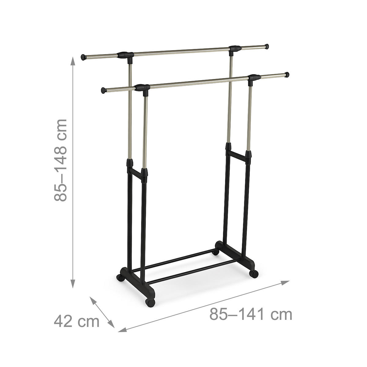 KLEIDERSTÄNDER - Multicolor, Kunststoff/Metall (141/148/42cm) - Relaxdays