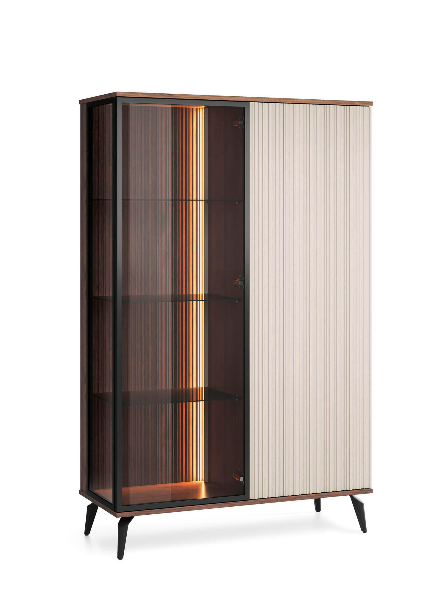 VITRINE VICI Beige 103x39x162 cm - Beige, Holzwerkstoff (103/162/39cm) - FURNLUX