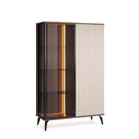 VITRINE VICI Beige 103x39x162 cm - Beige, Holzwerkstoff (103/162/39cm) - FURNLUX
