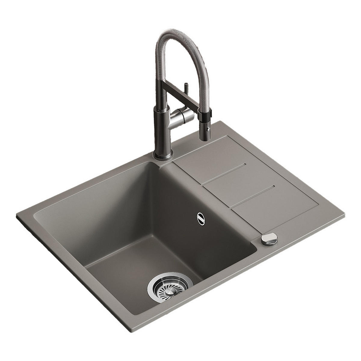 SPÜLBECKEN Rom Beton 62 x 50 cm - Grau, Keramik (62/20/50cm) - Bergstroem