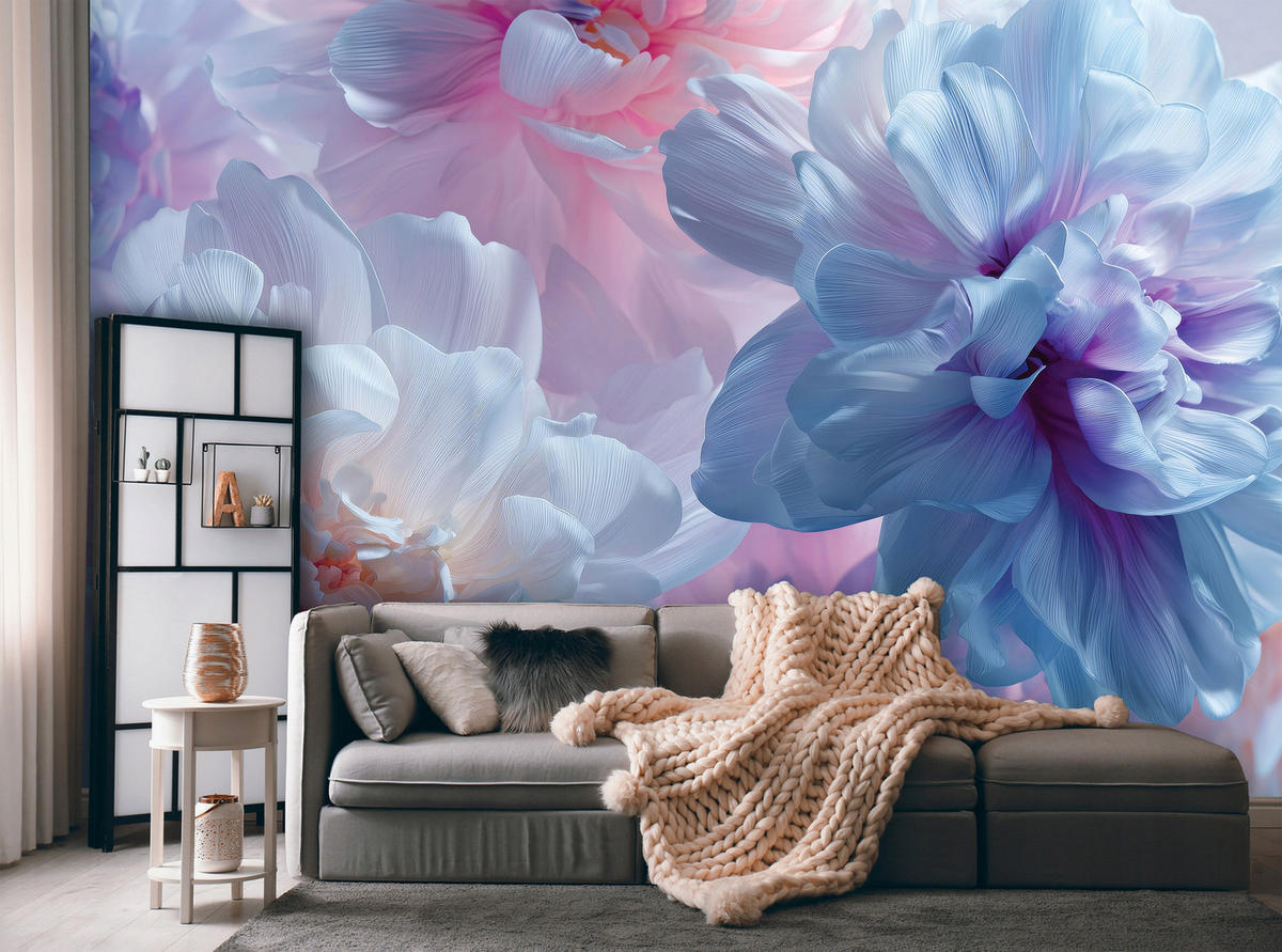 FOTOTAPETE Blumen Abstrakt Lila 250x175 cm - Multicolor, Papier (250/175cm) - Wallarena