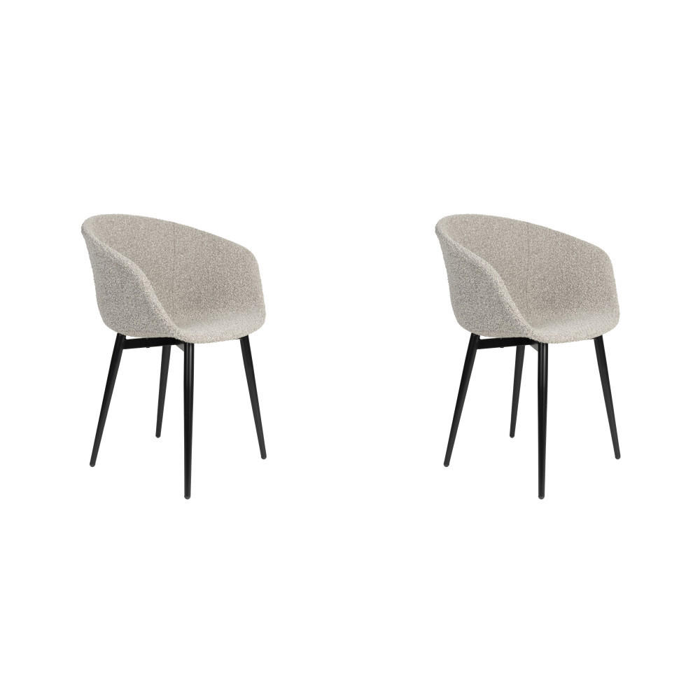 ESSZIMMERSTUHL Charly - Grau - 52.5/63/80 cm - 2er-Set - Grau, Textil (63/80/52.5cm)
