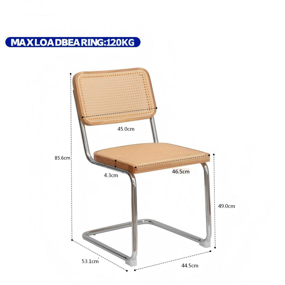 SCHWINGSTUHL 2-er Set,Freischwinger,Esszimmerstuhl,Naturfarben - Naturfarben, Metall (46.4/84.6/53cm) - LVHOM