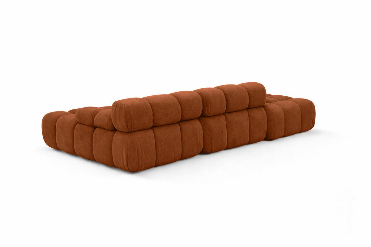 ECKSOFA L-Form Modular Mit Hocker, Veloursstoff Salvador, Braun, Links, Selia - Braun, Holz (285/160cm) - Kaiser Möbel