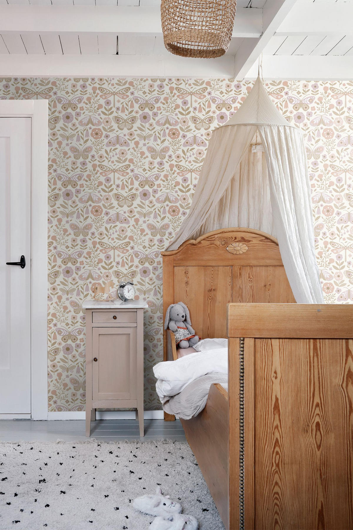 TAPETE Blumen & Schmetterlinge 50 x 900 cm - Beige, Papier (50/0.1cm) - ESTAhome