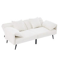 SCHLAFSOFA 2-Sitzer, Stoff mit 3-fach verstellbarer Rückenlehne, 167,5/73/70 cm, Weiß - Weiß, Textil (73/70/167.5cm) - Redom