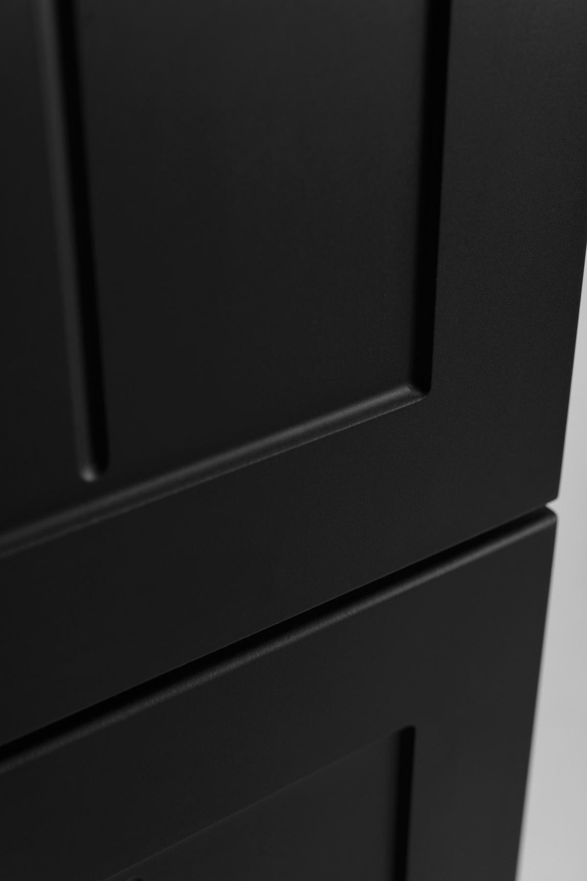 BADEZIMMERSCHRANK, schwarz, 35 x 136 x 27 cm, goldener Griff - Goldfarben/Schwarz, Holzwerkstoff/Metall (35/136/27cm) - 3XE LIVING