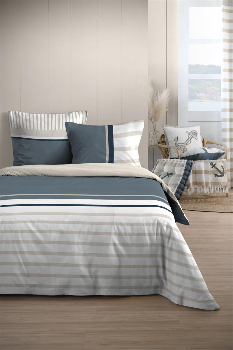 BETTWÄSCHE-SET Baumwolle Nutica 240/220 cm - Multicolor, Naturmaterialien (220/240cm)