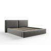 BETT mit Bettkasten und Kopfteil Jodie aus Samt hellgrau 180x200cm - Hellgrau, Textil (180/200cm) - Micadoni