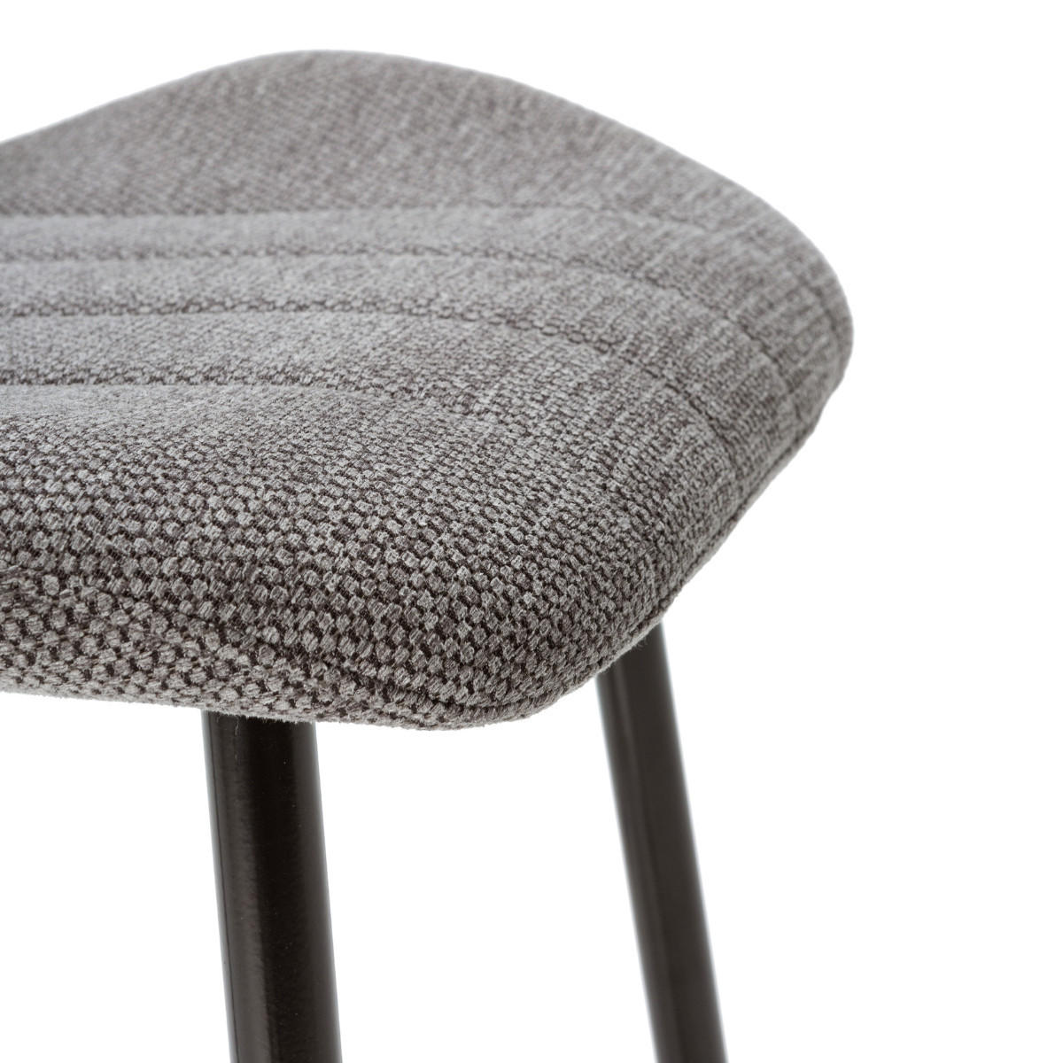 STÜHLEN (Set aus 4) aus stoff mit schwarzen metallbeinen muli 48/58/86 cm - Grau, Textil (58/86/48cm) - Calicosy