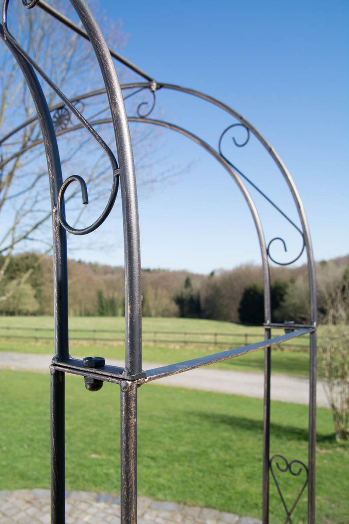 ROSENBOGEN Minden Tor 120x40x220cm Metall Bronze Rankhilfe - Bronzefarben, Metall (120/220/40cm) - DELUKE