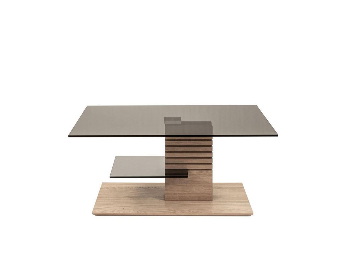 COUCHTISCH Celka 100x60x47 höhenverstellbar Wildeiche/Parsol - Braun, Glas (100/60/47cm) - 58aufmkessel