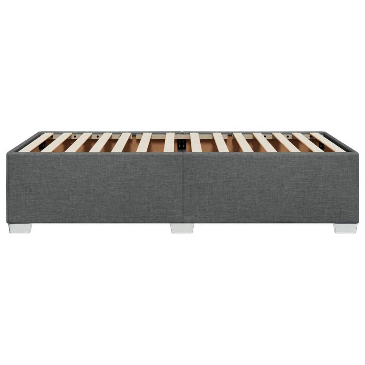 BETTGESTELL OHNE MATRATZE DUNKELGRAU 90X200 CM STOFF - Dunkelgrau, Holz/Textil - vidaXL