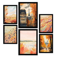 POSTER Set Mit 6 Pariser Außenbezüge In Damenplakat A3 & A4 Schwarzer Rahmen - Schwarz, Papier (29/3cm) - Nacnic