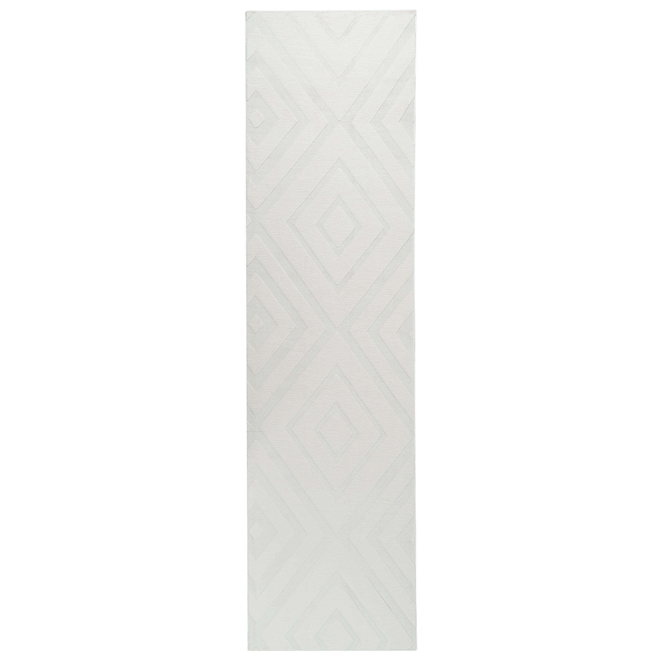 TEPPICH Cremeweiß 80/300 cm Borah - Creme/Weiß, Textil (80/300cm) - Beliani