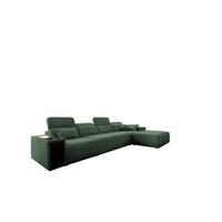 ECKSOFA mit Schlaffunktion und Mindy XII Stoff Verita Grün Rechts - Grün, Holz (348/202cm) - Kaiser Möbel