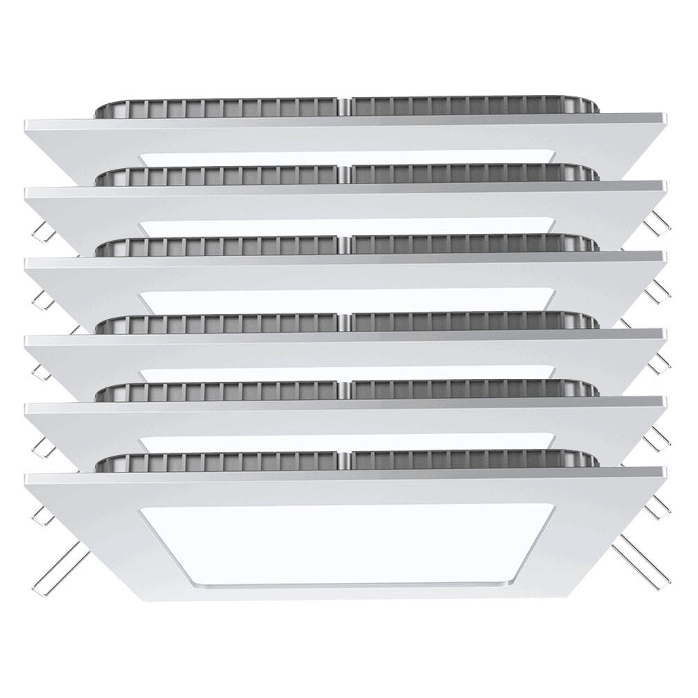 LED DECKENLEUCHTE Aluminium Weiß 6er Set - Weiß, Metall (12/12/2.5cm)