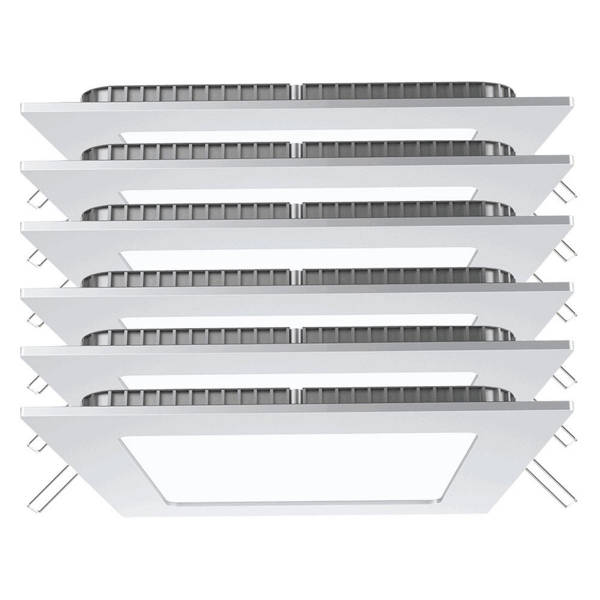 LED DECKENLEUCHTE Aluminium Weiß 6er Set - Weiß, Metall (12/12/2.5cm)