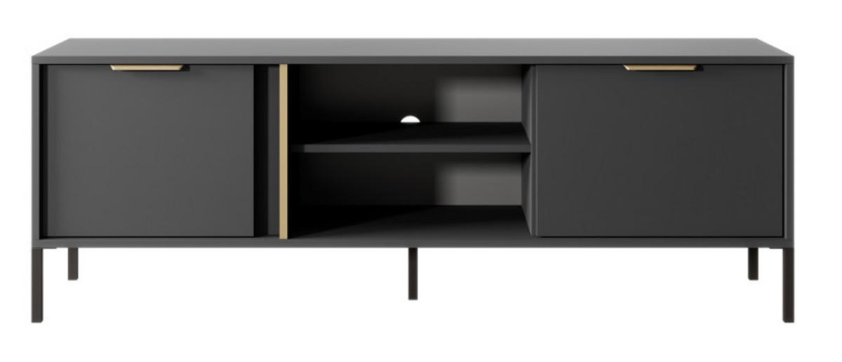 TV-LOWBOARD Anthrazit LARYSA G RTV-Schrank - Graphitfarben, Holzwerkstoff (153.1/53.4/39.5cm) - Sepro Meble