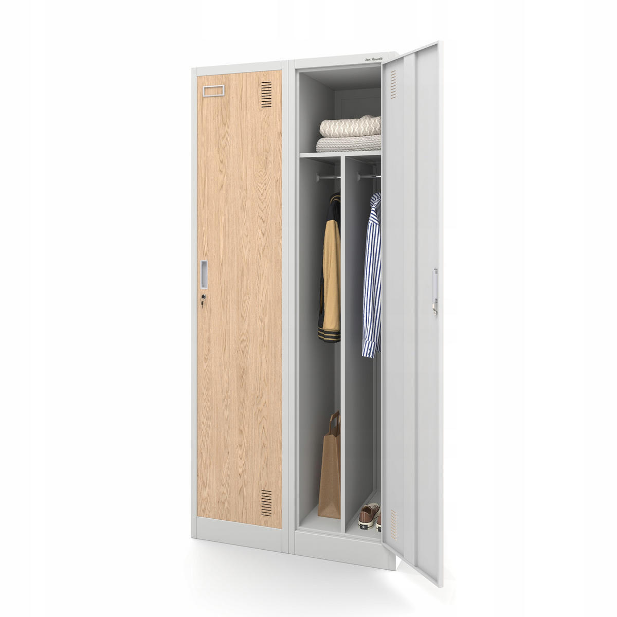 UMKLEIDESCHRANK KACPER - Beige/Weiß, Metall (80/180/50cm) - Jan Nowak