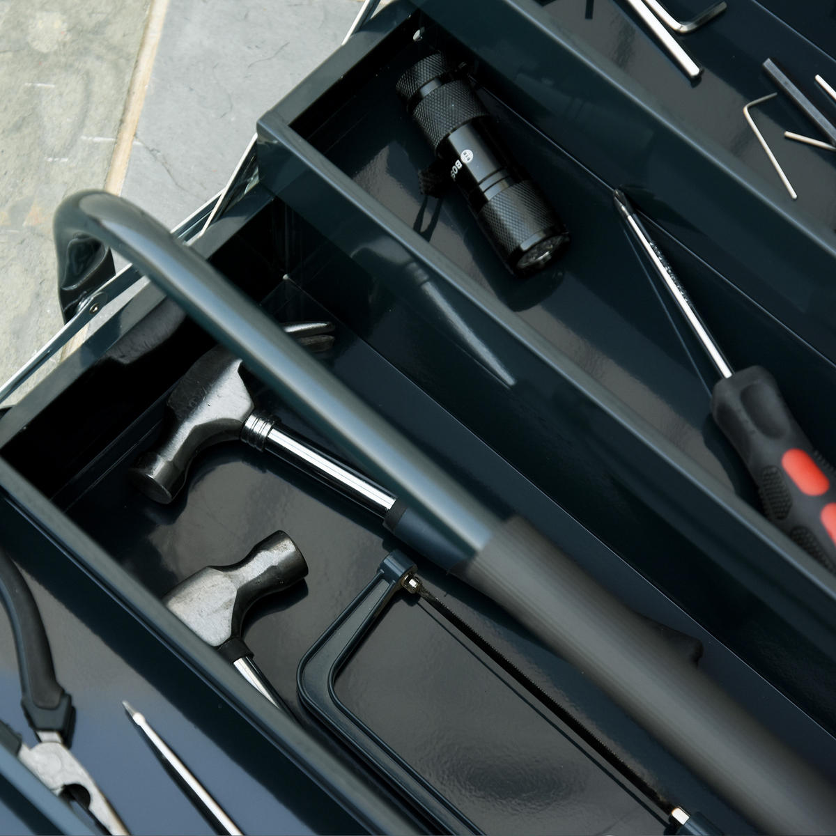 WERKZEUGKOFFER - Dunkelgrün, Metall (20/41/56cm) - DURHAND