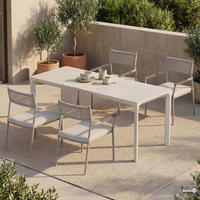 GARTENESSGRUPPE - Aluminium / Granit - Grau - 5-teilig - Grau, Kunststoff/Textil - home24