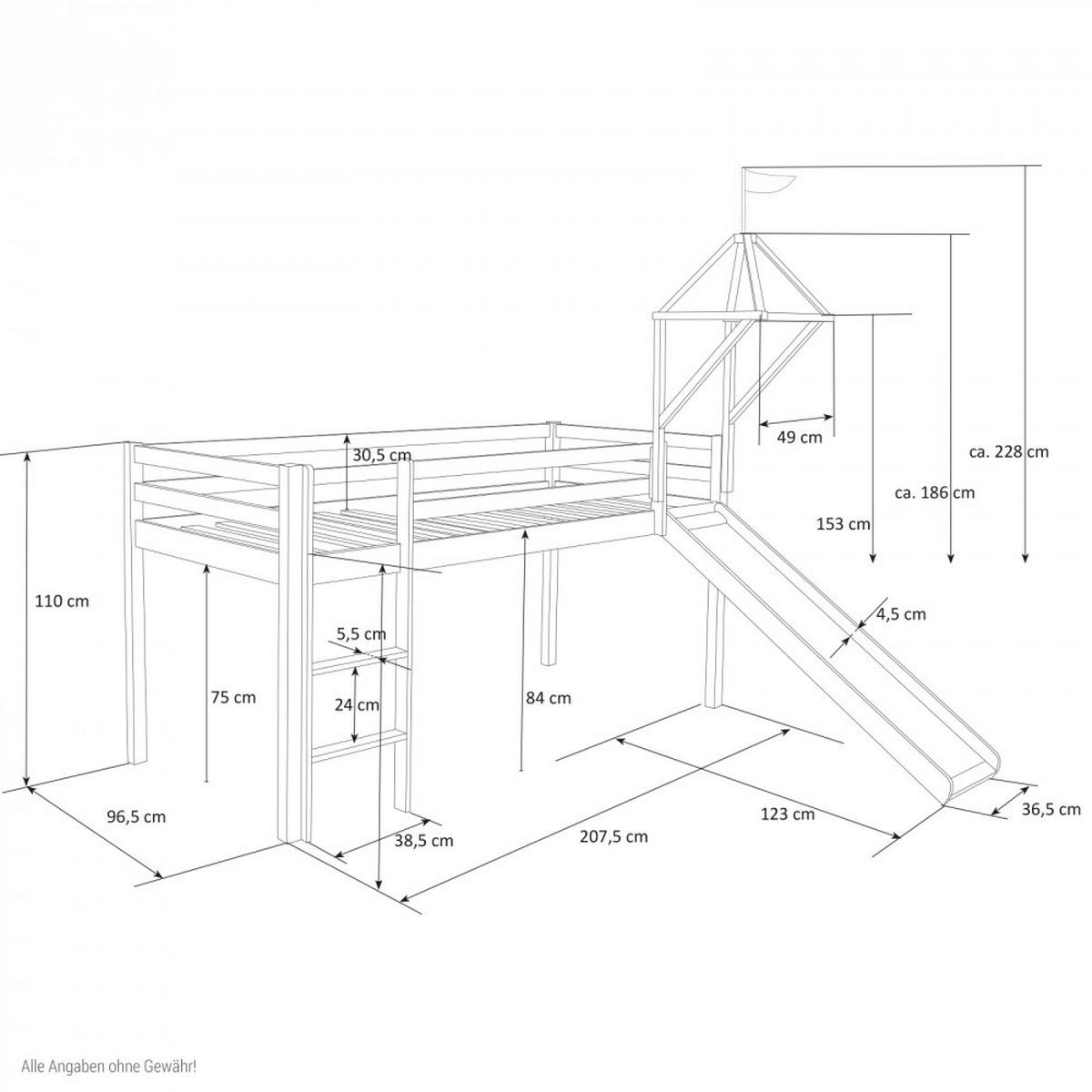 HOCHBETT 90/200 cm in grau - Grau, Holz - Homestyle4u
