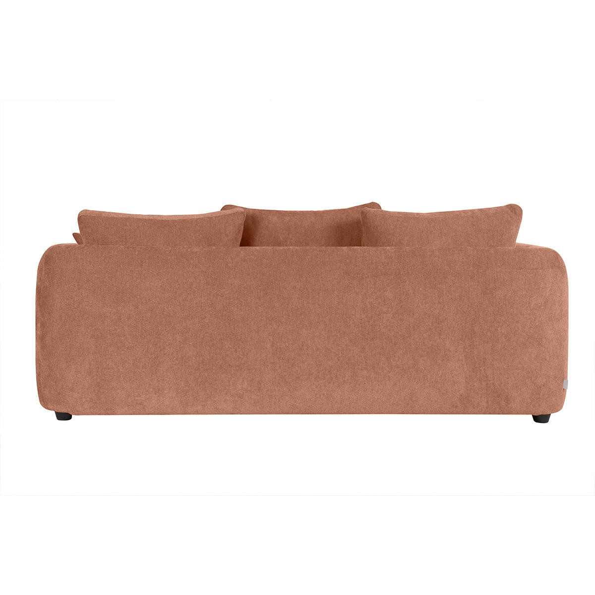 SOFA Design Abnehmbar 3-4-Sitzer Terrakotta Velours Bohnenform SACHA - Terracotta, Textil (114/83/219cm) - Miliboo