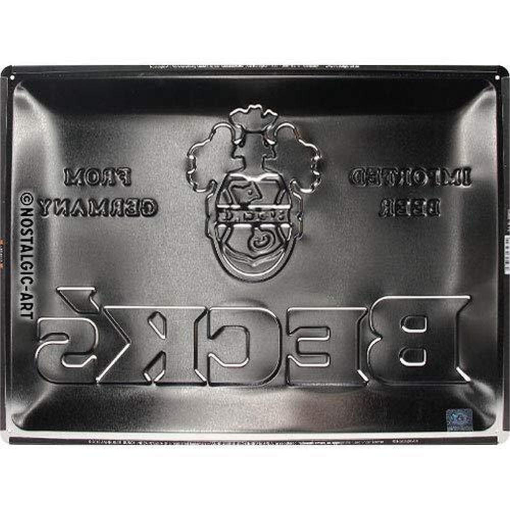 BLECHSCHILD 30/40 cm BECK'S Logo Green - Multicolor, Metall (40/30/0.2cm) - Nostalgic-Art